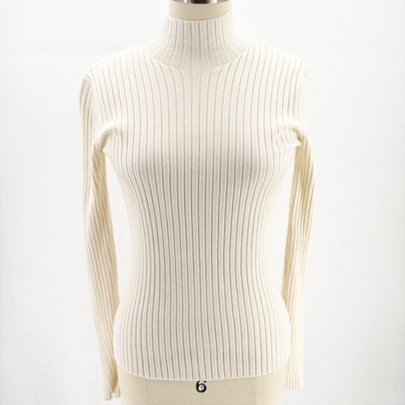 DION LEE Open-back ribbed merino wool-blend sweater M - Picture 2 of 11